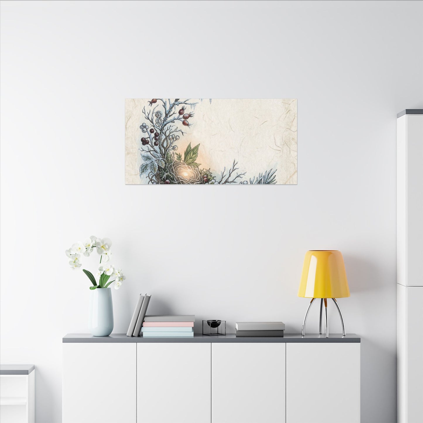 Winter Shoji Screen Forest Whimsy Canvas Art | Enchanting Decor