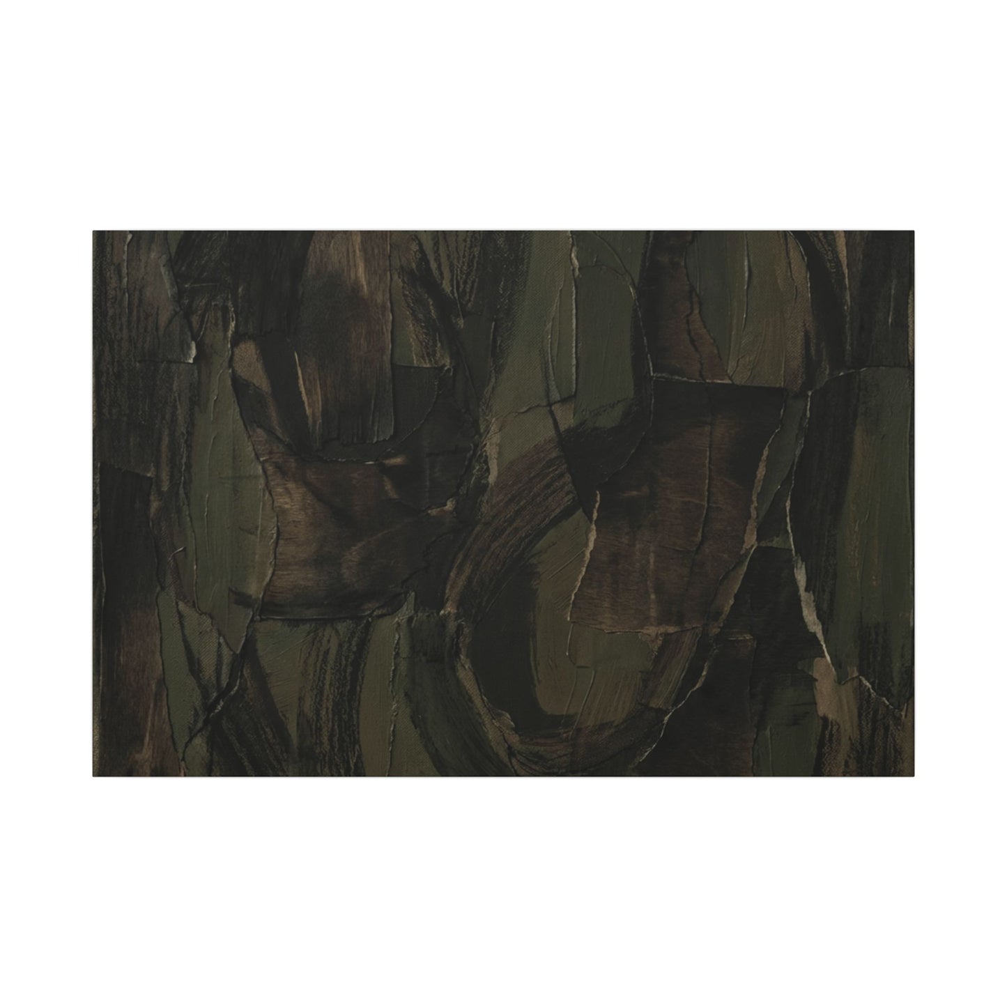 Mixed Media Dark Japandi Textured Canvas Art | Mixed Media Dark Texture Art Print