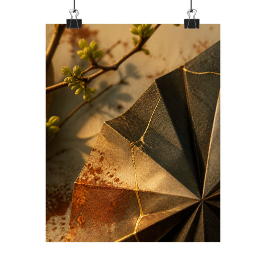 Artful Paper Fold Wall Art Print - Broken Beauty Kintsugi