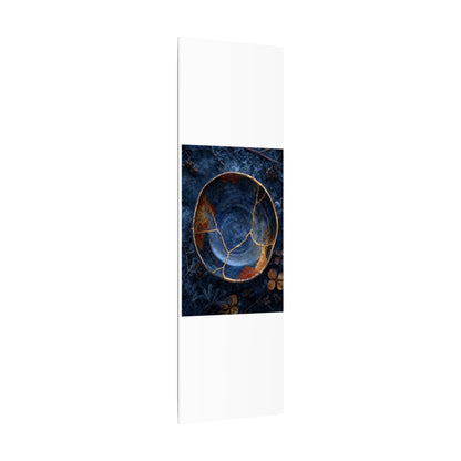 Kintsugi Ceramic Bowl in Moonlight | Crackle Gold Canvas Art