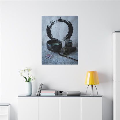 Tea Ceremony Canvas Art | Winter Zen Enso Art