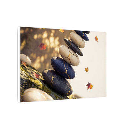 Ma River Stones Canvas Art - Kintsugi Gold Vein