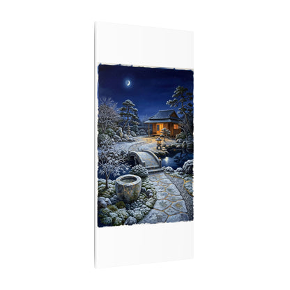 Moonlit Garden Winter Canvas Art | Kintsugi Artful Design