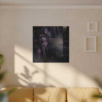 Dawn Wisteria Canvas Art - Dark Japandi Fukinsei