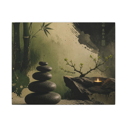 River Stones Spring Canvas Art | Zen Contemplative Design