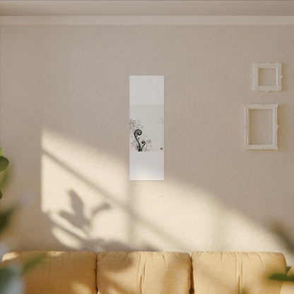 Winter Fern Unfurling Ukiyo E Inspired Canvas Art | Peaceful Decor