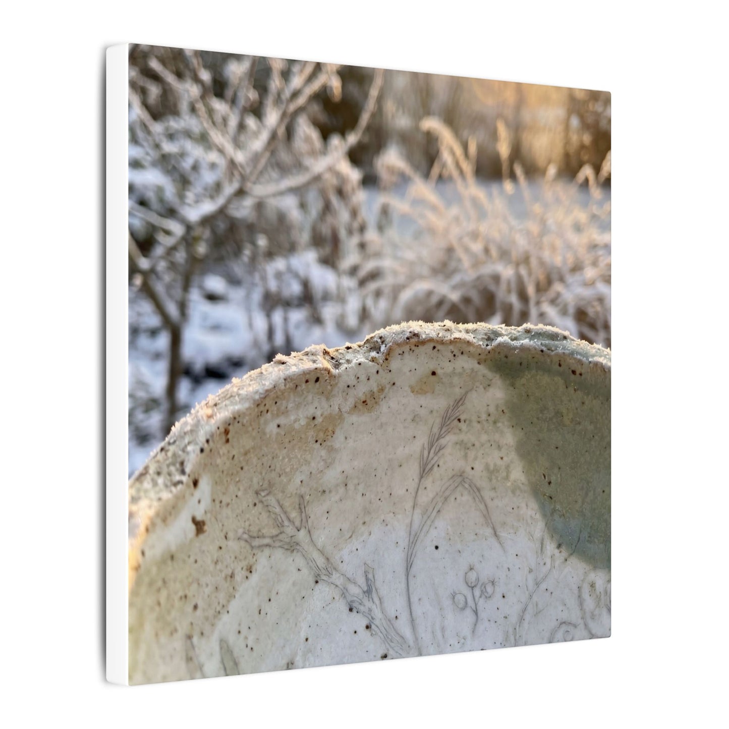 Ceramic Bowl Canvas Art | Winter Japandi Minimal Line Art