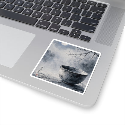 Tranquil Ceramic Bowl Sticker - Sumi E Zen