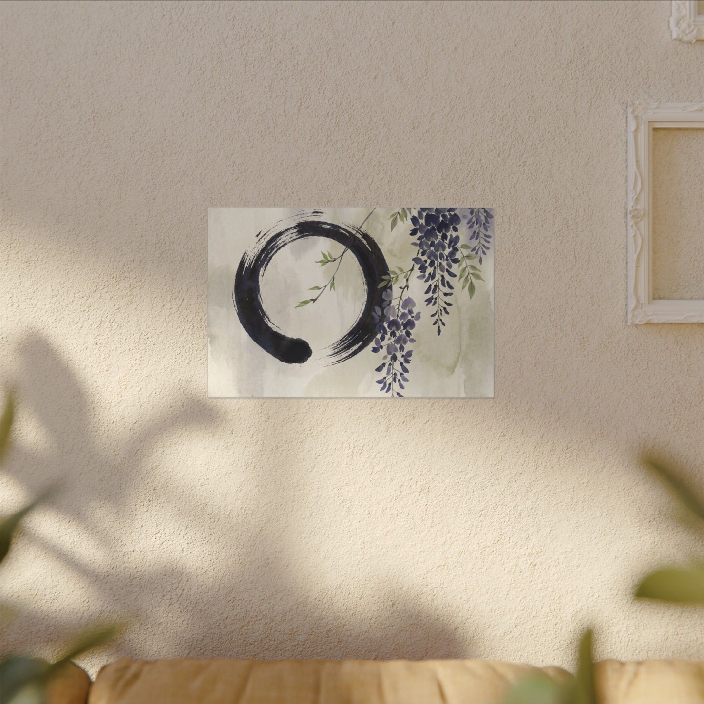 Wisteria Enso Canvas Art | Serene Zen Art