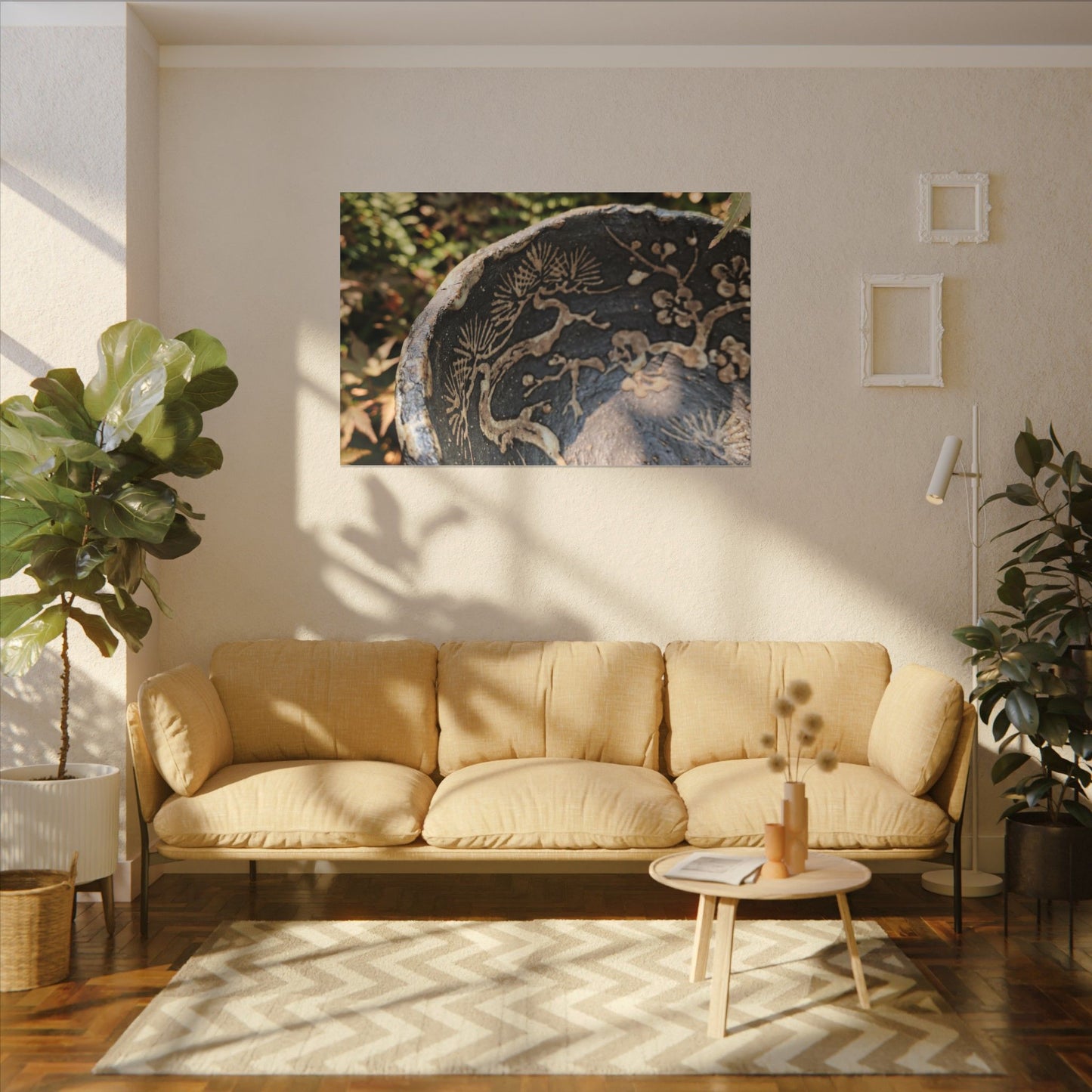 Ceramic Bowl Canvas Art | Summer Japandi Japanese Pattern Art