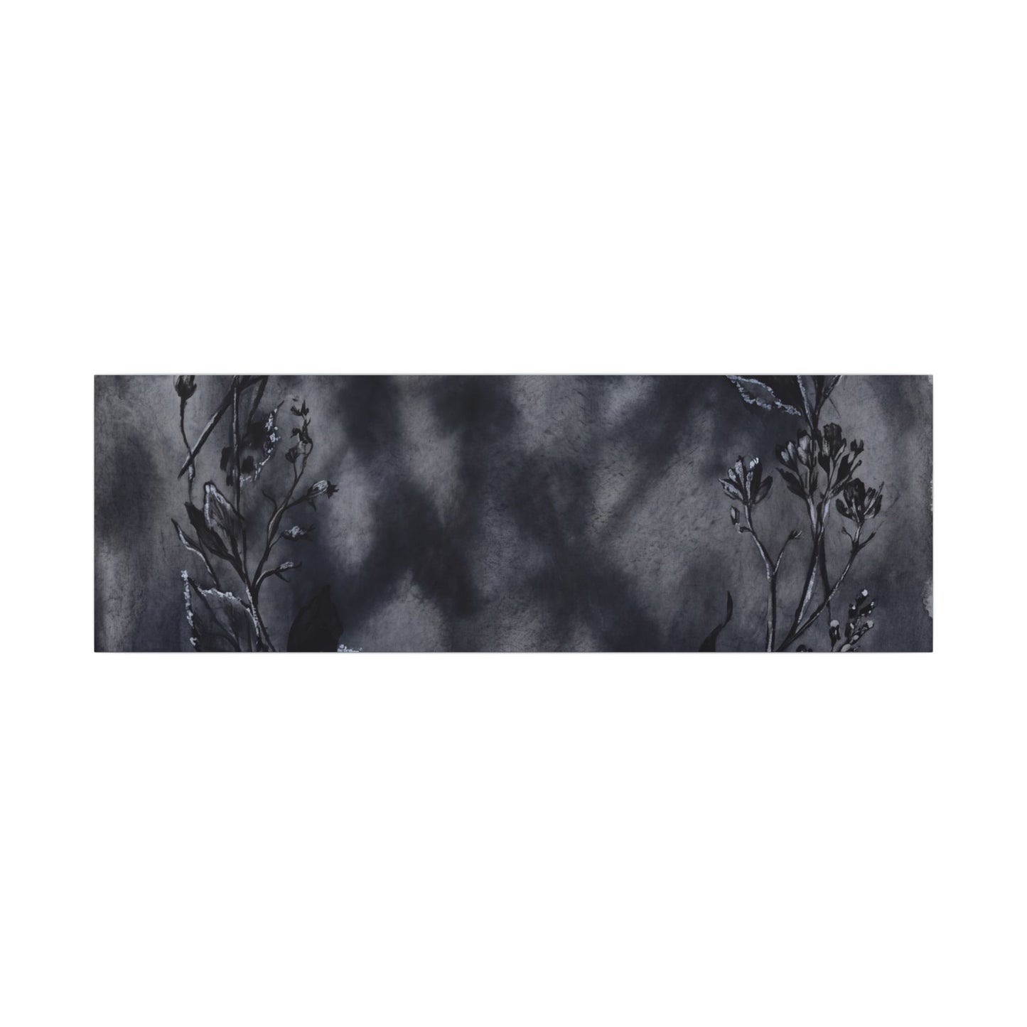 Dried Flowers Canvas Art | Winter Dark Japandi Shadow Zen Art