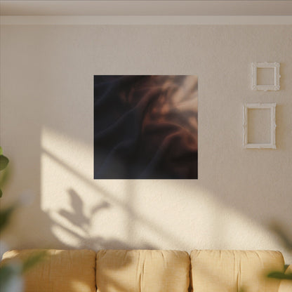 Dark Japandi Silk Drape in Dawn | Shadow Zen Canvas Art