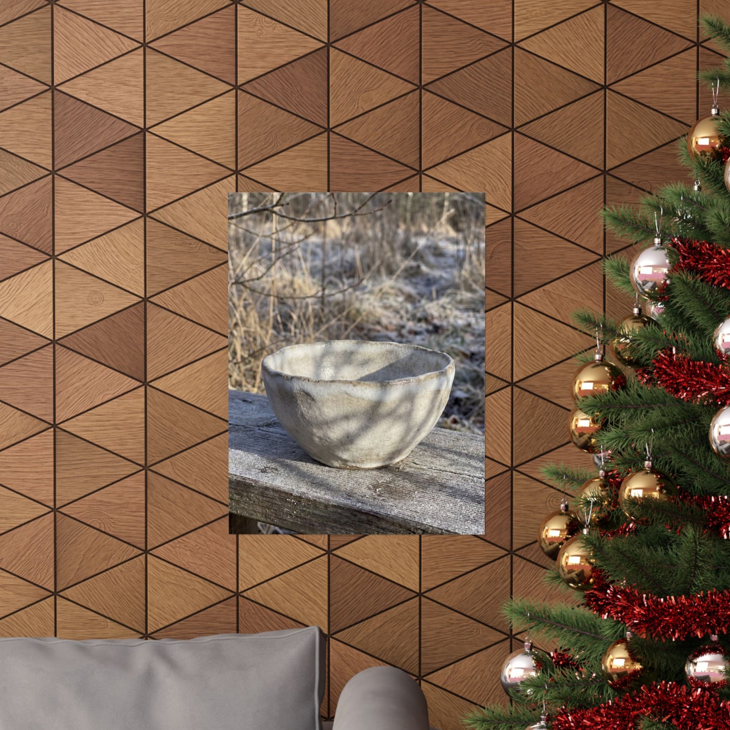 Elegant Ceramic Bowl Wall Art Print - Texture Japandi