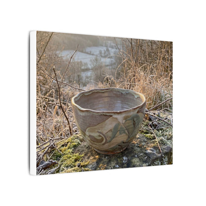 Golden Hour Ceramic Bowl Canvas Art - Japandi Shibui