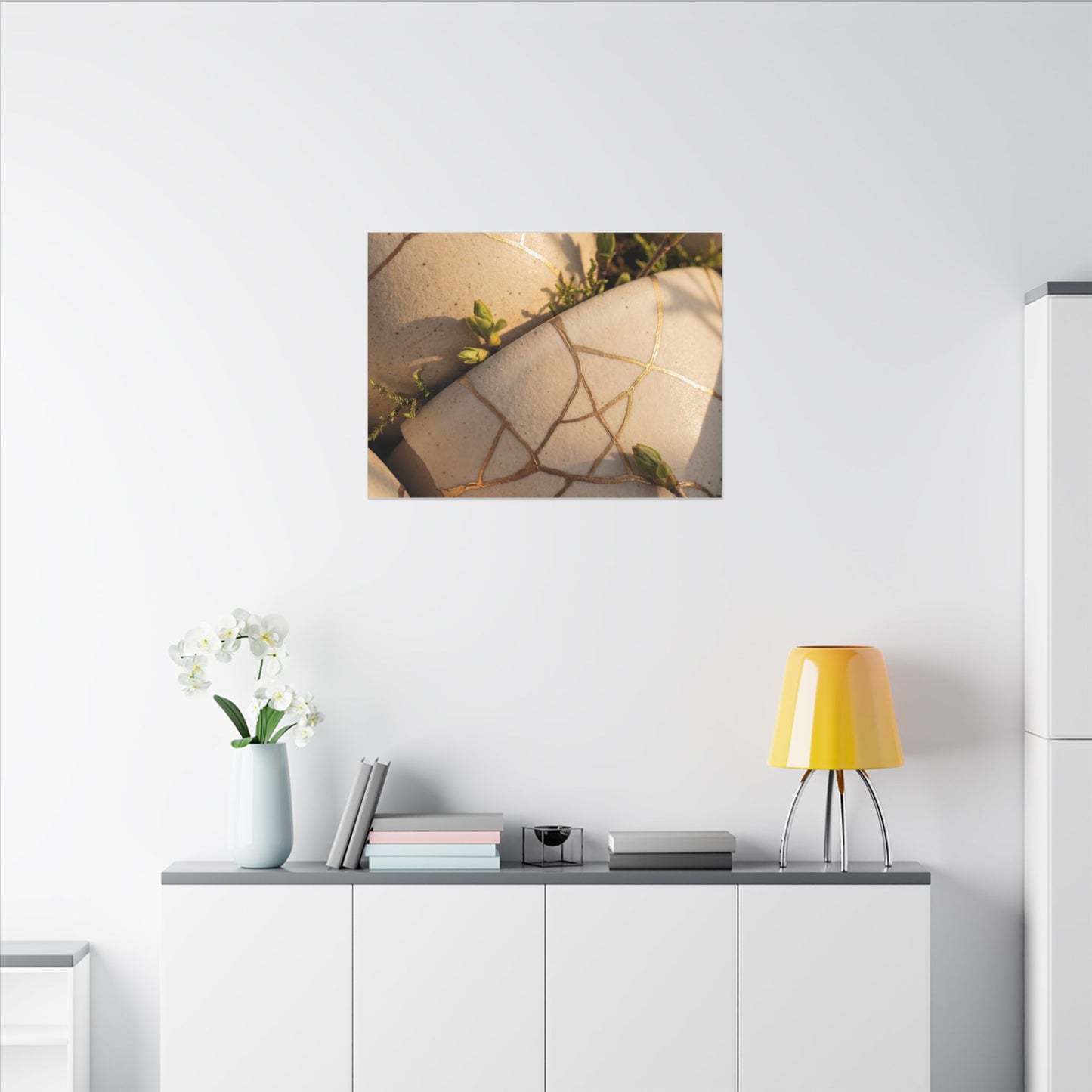 Spring Broken Pottery Gold Vein Canvas Art | Beautiful Decor