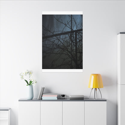 Moonlight Shadow Play Canvas Art - Dark Japandi Shibui