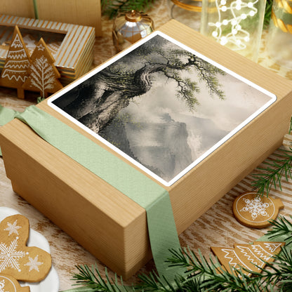 Warm Pine Tree Sticker - Watercolor Japandi
