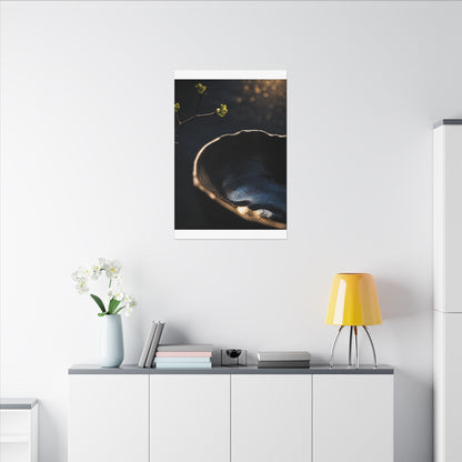 Ma Ceramic Bowl Canvas Art - Dark Japandi Shadow Zen