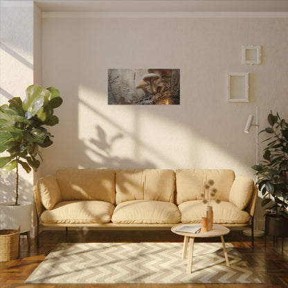 Wild Mushrooms Texture Canvas Art | Elegant Japandi Art