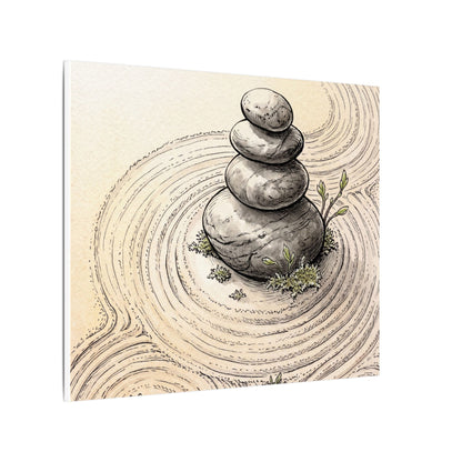 River Stones Spring Canvas Art | Zen Serene Design
