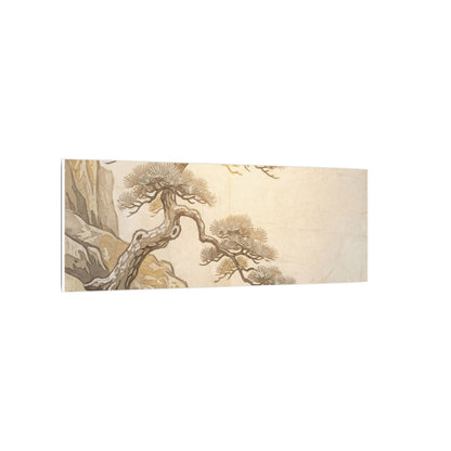 Winter Pine Tree Japanese Pattern Canvas Art | Elegant Decor