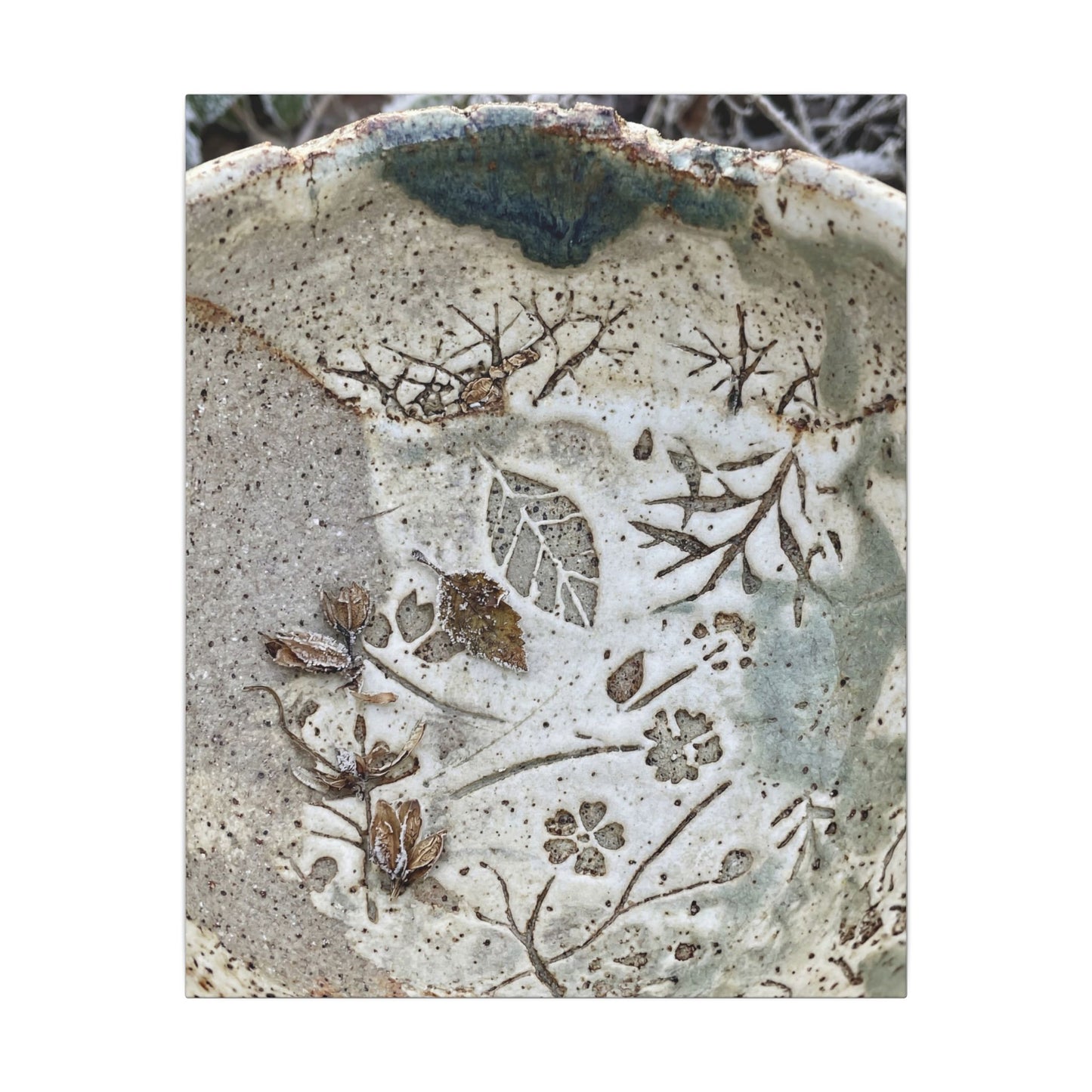 Ceramic Bowl Winter Canvas Art | Japandi Earthy Design