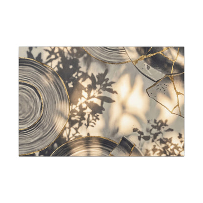 Healing Water Ripple Canvas Art - Gold Vein Kintsugi