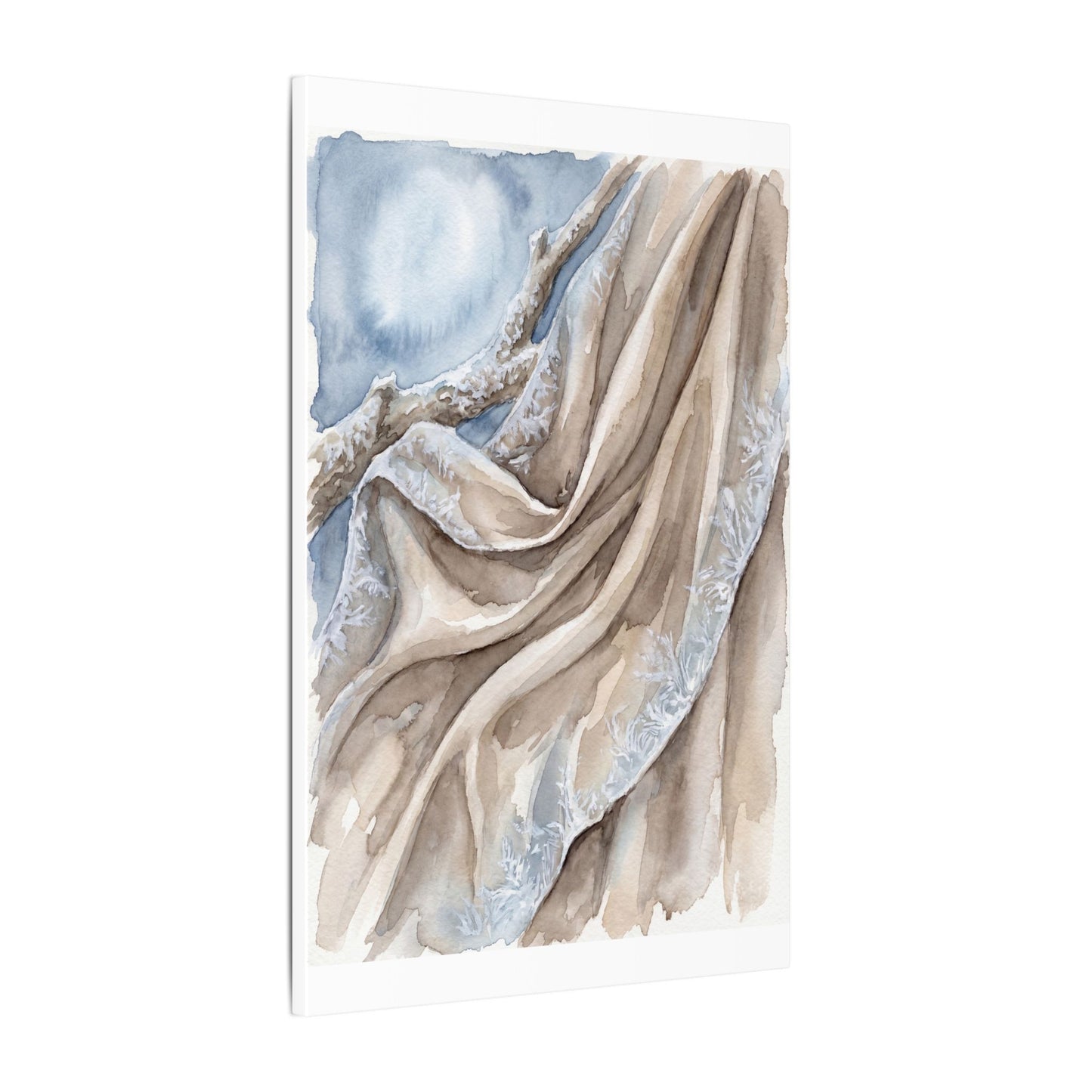 Silk Drape Winter Canvas Art | Japandi Cozy Design