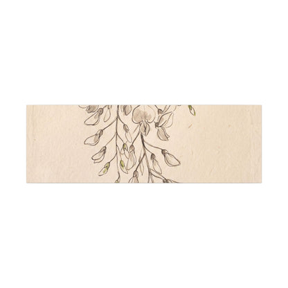 Japandi Wisteria in Golden Hour | Minimal Line Canvas Art