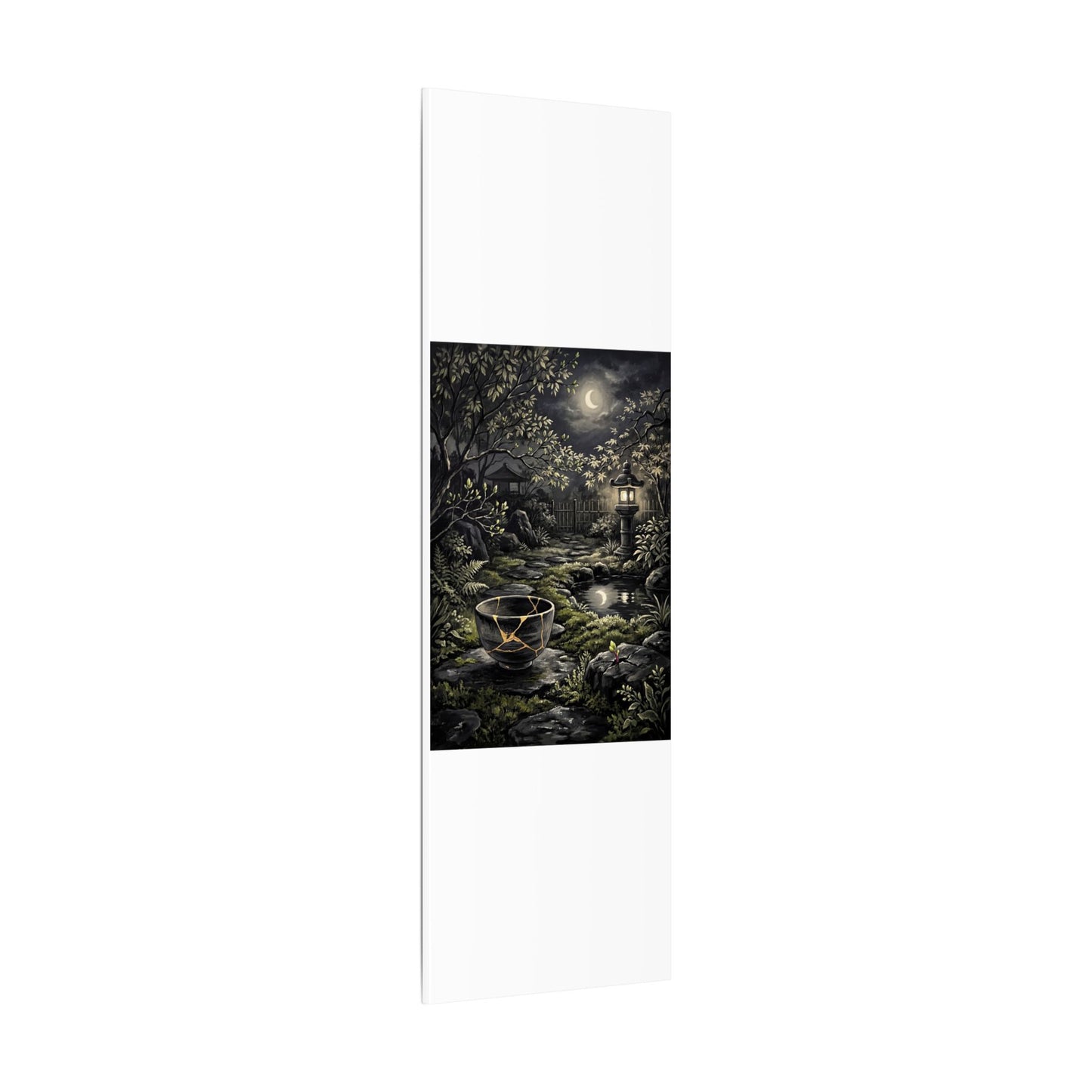 Kintsugi Moonlit Garden in Dappled | Gold Repair Canvas Art