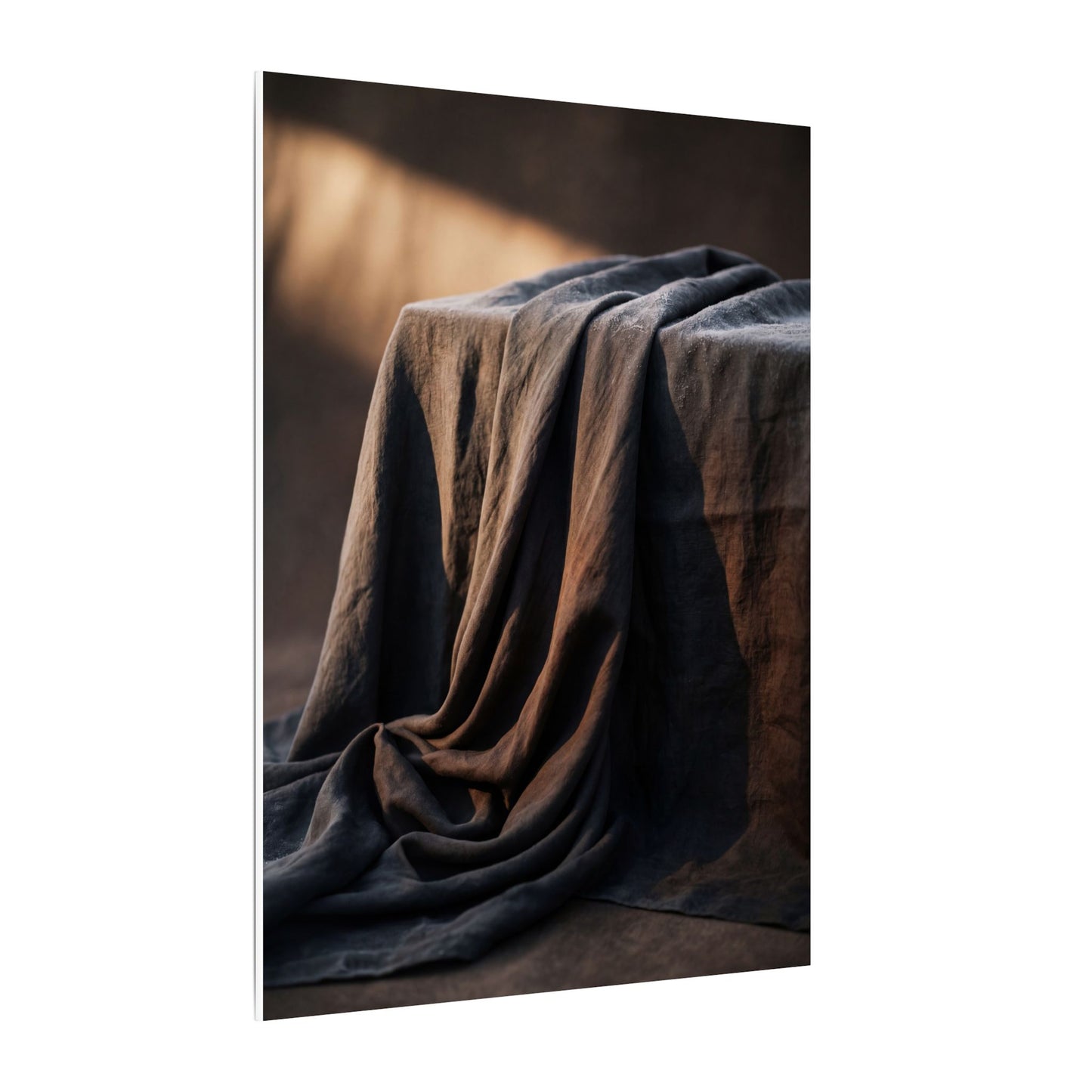 Silk Drape Canvas Art | Winter Dark Japandi Shadow Zen Art