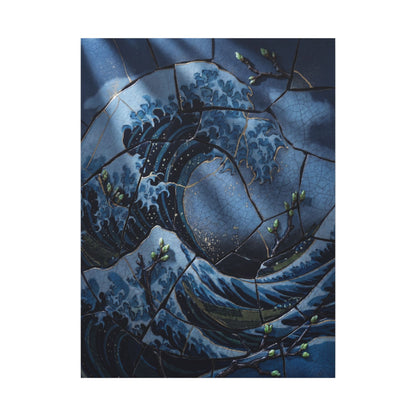 Ocean Wave Spring Canvas Art | Kintsugi Artful Design