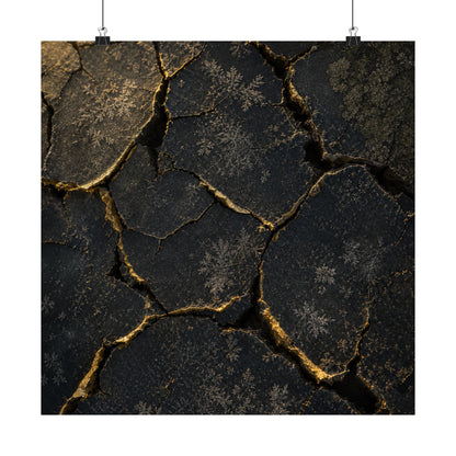 Cracked Earth Shadow Zen Wall Art Print | Atmospheric Dark Japandi Art