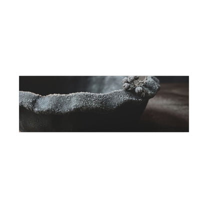 Ceramic Bowl Canvas Art | Winter Dark Japandi Shadow Zen Art