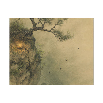 Spring Pine Tree Minimal Line Canvas Art | Earthy Decor