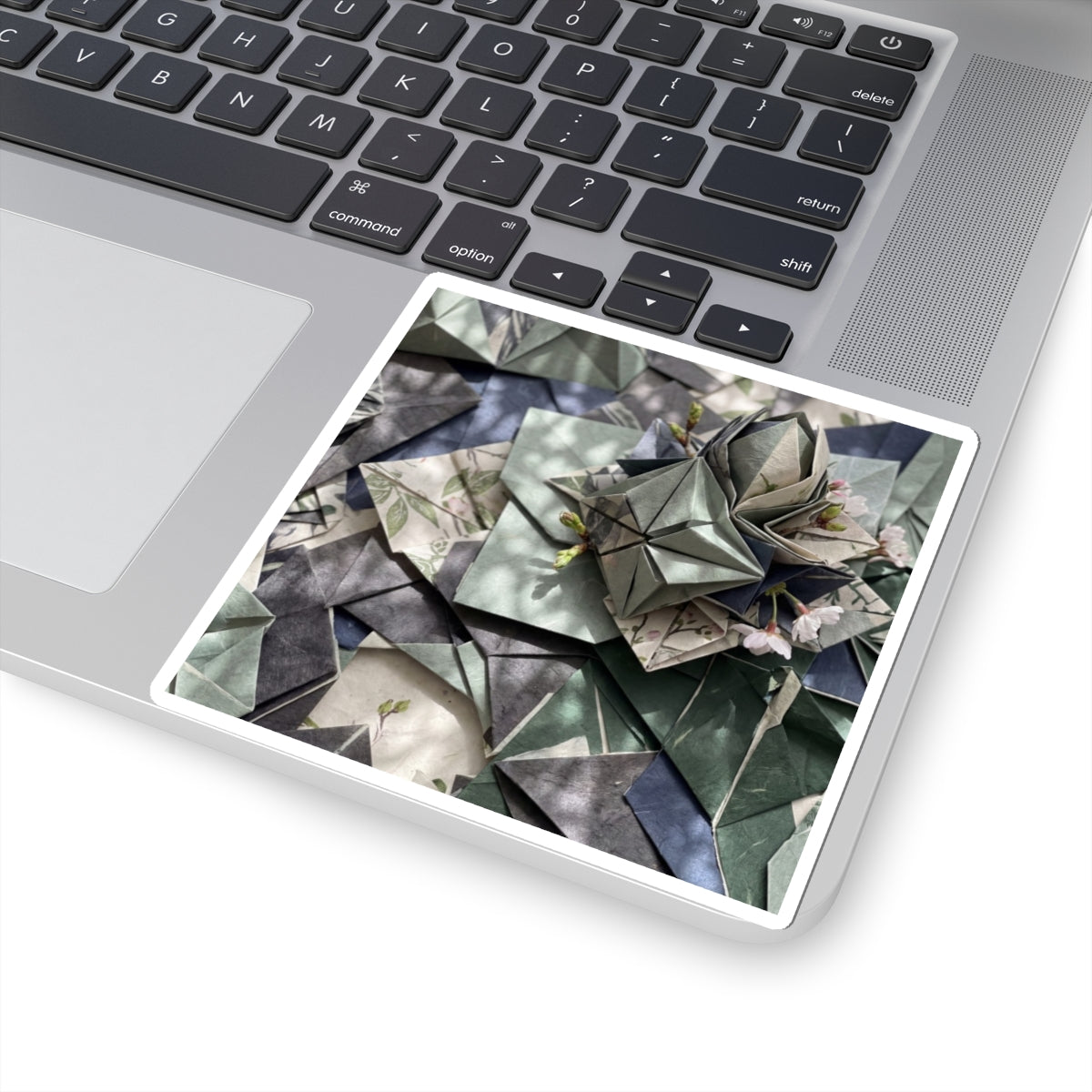 Paper Fold Japanese Pattern Sticker | Elegant Japandi Art Art Print