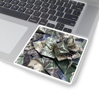 Paper Fold Japanese Pattern Sticker | Elegant Japandi Art Art Print