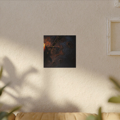 Candlelight Rust Patina Canvas Art - Dark Japandi Ma