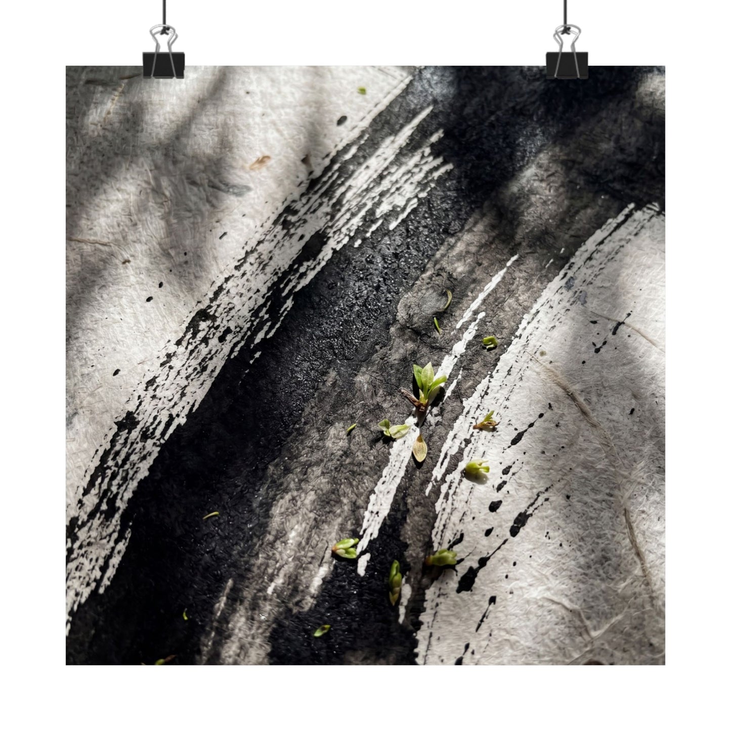 Shibui Ink Brushstroke Wall Art Print - Dark Japandi Moody Minimal