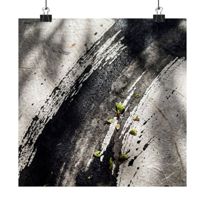 Shibui Ink Brushstroke Wall Art Print - Dark Japandi Moody Minimal