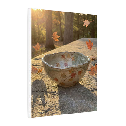 Japandi Ceramic Bowl in Golden Hour | Japanese Pattern Canvas Art