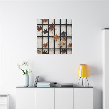 Japandi Shoji Screen in Overcast | Texture Canvas Art