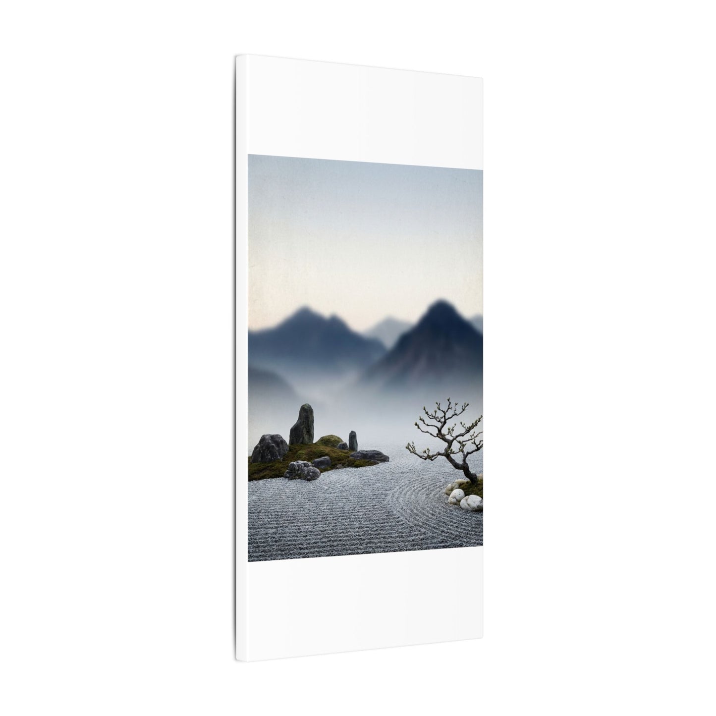 Mountain Mist Karesansui Canvas Art | Contemplative Zen Art
