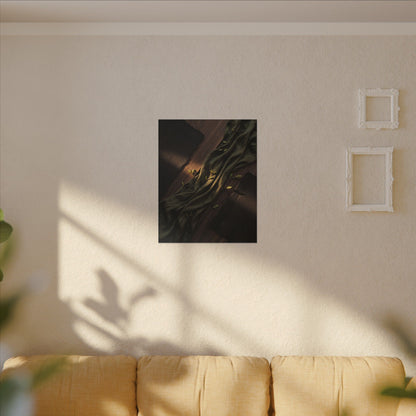 Silk Drape Canvas Art | Spring Dark Japandi Dark Texture Art