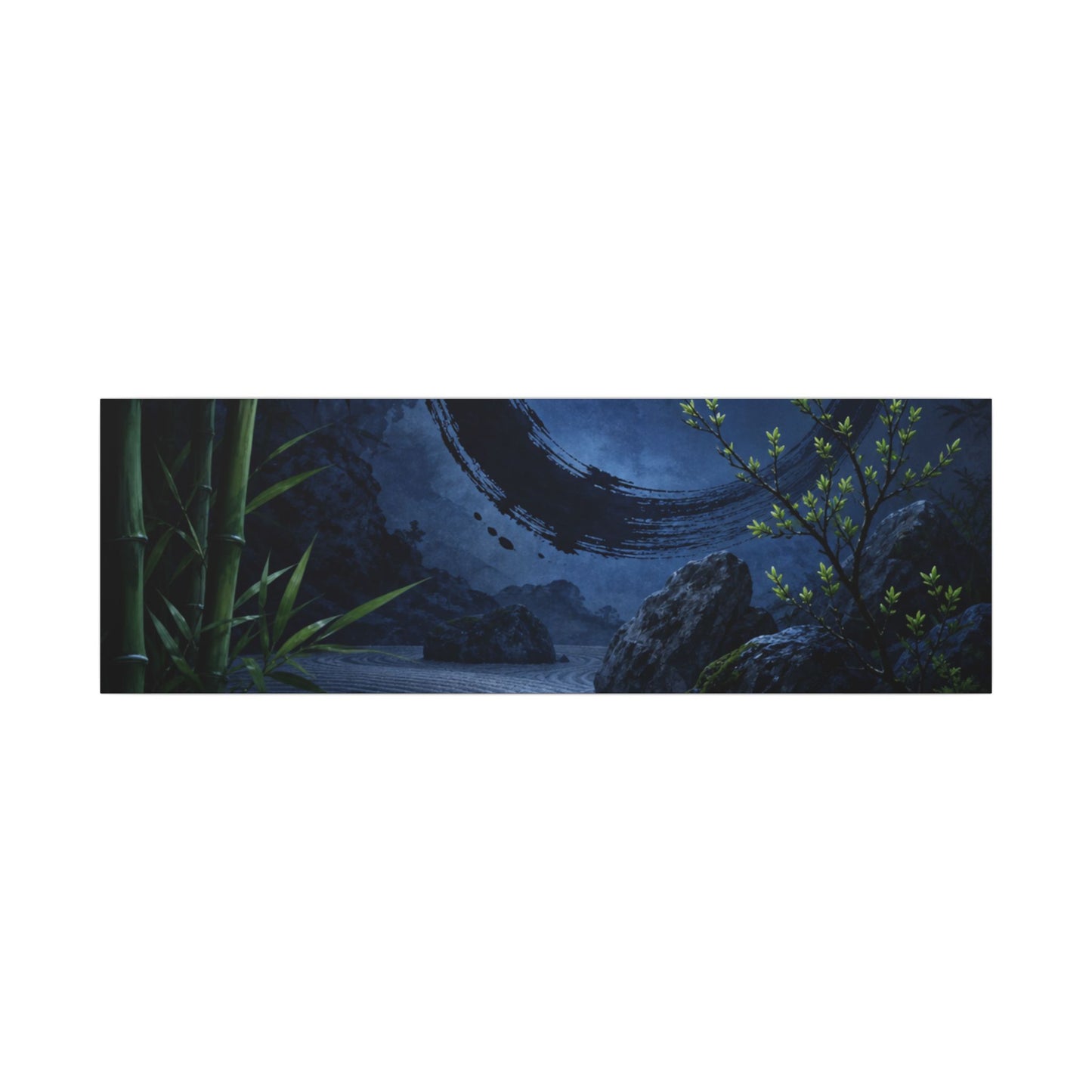 Serene Rock Garden Canvas Art - Enso Zen