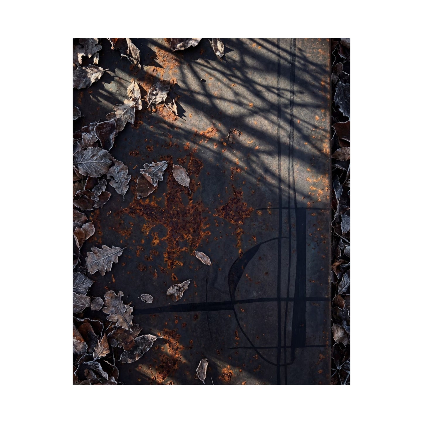 Rust Patina Winter Wall Art Print | Dark Japandi Bold Design