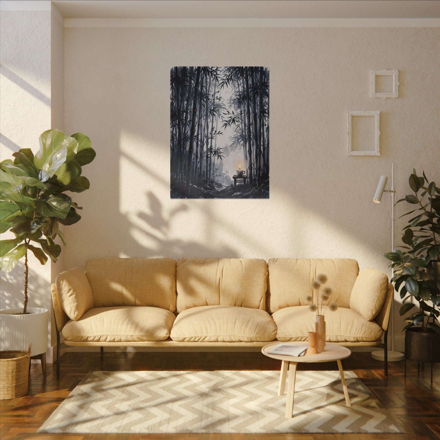 Tranquil Bamboo Grove Canvas Art - Sumi E Zen