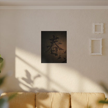 Calligraphy Shadow Zen Canvas Art | Bold Dark Japandi Art