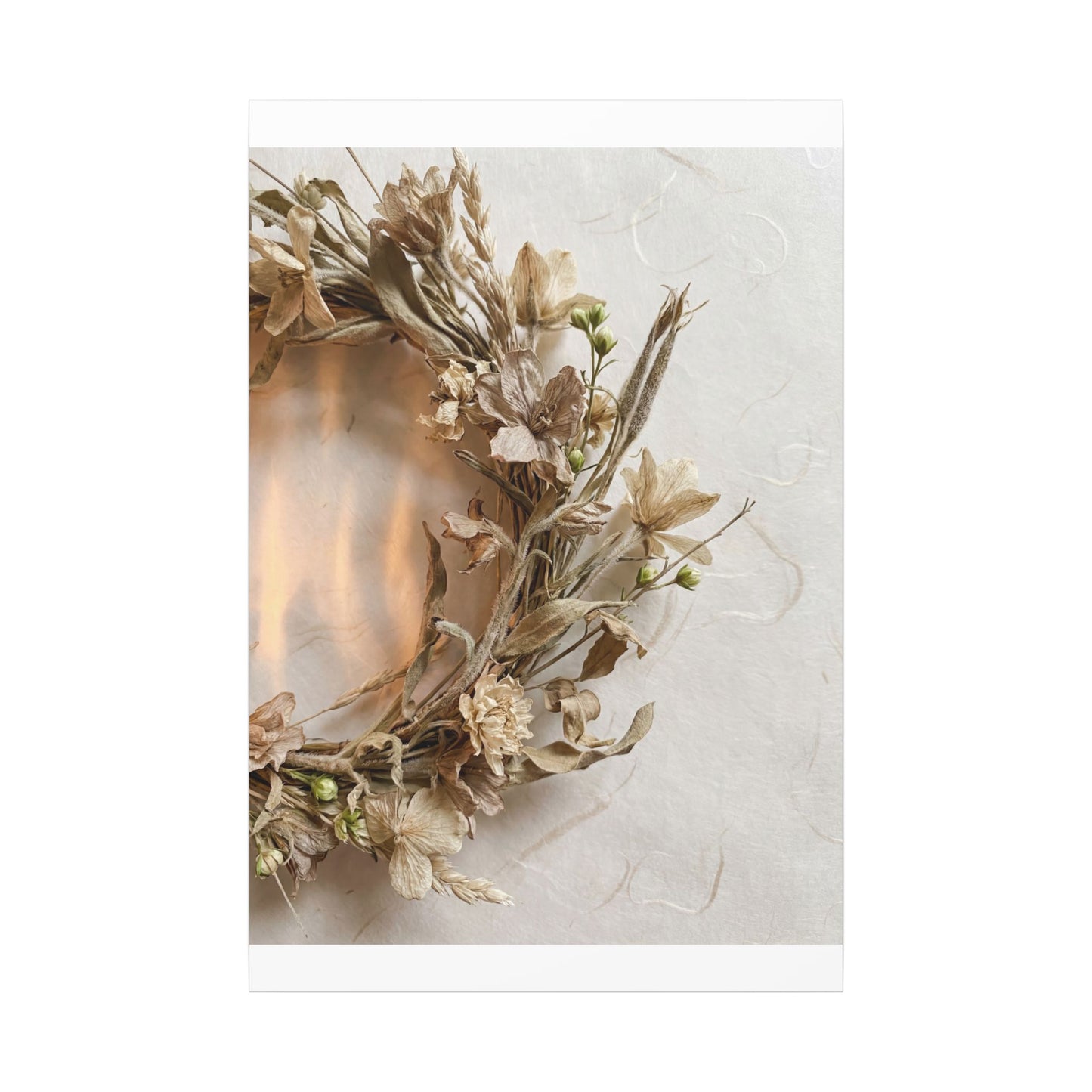 Dried Flowers Japanese Pattern Canvas Art | Neutral Japandi Art