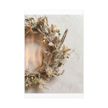 Dried Flowers Japanese Pattern Canvas Art | Neutral Japandi Art